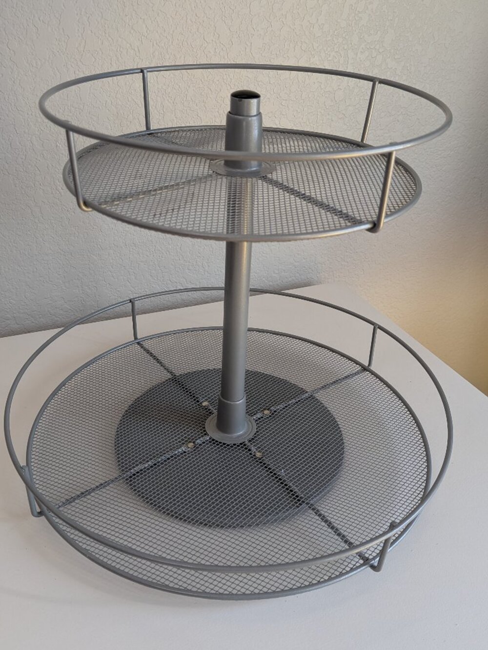 2-Tier Metal Turntable Lazy Susan Spinning Organizer for Countertop or Shelf